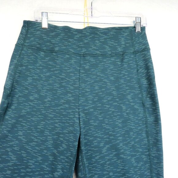 Duluth Pants Womens Size Small Length 33 Teal Green Striped High Waisted Yoga - Picture 2 of 11